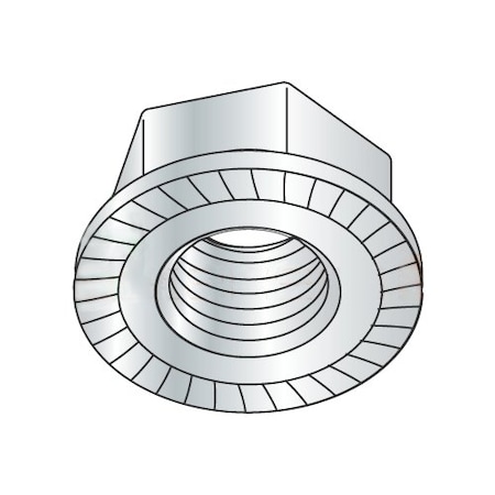 Serrated Lock Nut, #10-24, Steel, Zinc Plated, 0.13 In Ht, 4000 PK